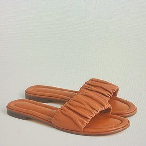 J.Crew Menorca scrunchie-strap slides in leather